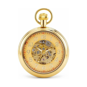 Orologio da taschino scheletrato con numeri arabi