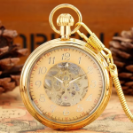 Orologio da taschino scheletrato con numeri arabi