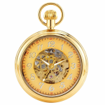 Orologio da taschino scheletrato con numeri arabi — Dorato