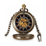Orologio da taschino scheletrato con numeri romani