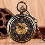 Orologio da taschino scheletrato con numeri romani