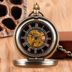 Orologio da taschino scheletrato con numeri romani