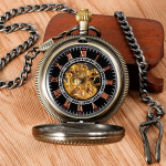 Orologio da taschino scheletrato con numeri romani