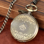 Orologio da taschino scheletrato dorato con numeri romani