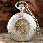 Orologio da taschino scheletrato floreale meccanico