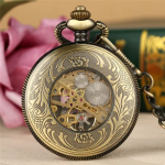 Orologio da taschino scheletrato in bronzo