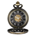 Orologio da taschino scheletrato in bronzo