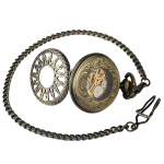 Orologio da taschino scheletrato in bronzo
