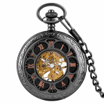 Orologio da taschino scheletrato meccanico a carica manuale