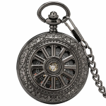 Orologio da taschino scheletrato meccanico a ruota — Grigio scuro