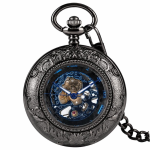 Orologio da taschino scheletrato meccanico con numeri romani