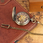 Orologio da taschino scheletrato meccanico in lega