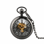 Orologio da taschino scheletrato meccanico in lega — Nero metallizzato