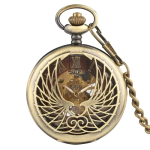 Orologio da taschino scheletrato meccanico in lega — Oro anticato