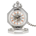 Orologio da taschino scheletrato meccanico ottagonale
