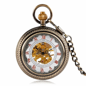 Orologio da taschino scheletrato meccanico rétro