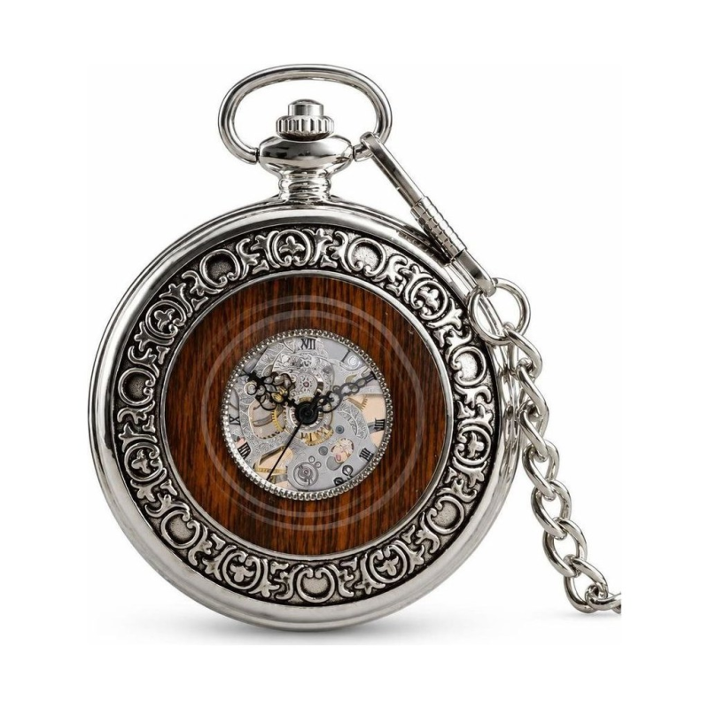 Orologio da taschino scheletrato meccanico vintage