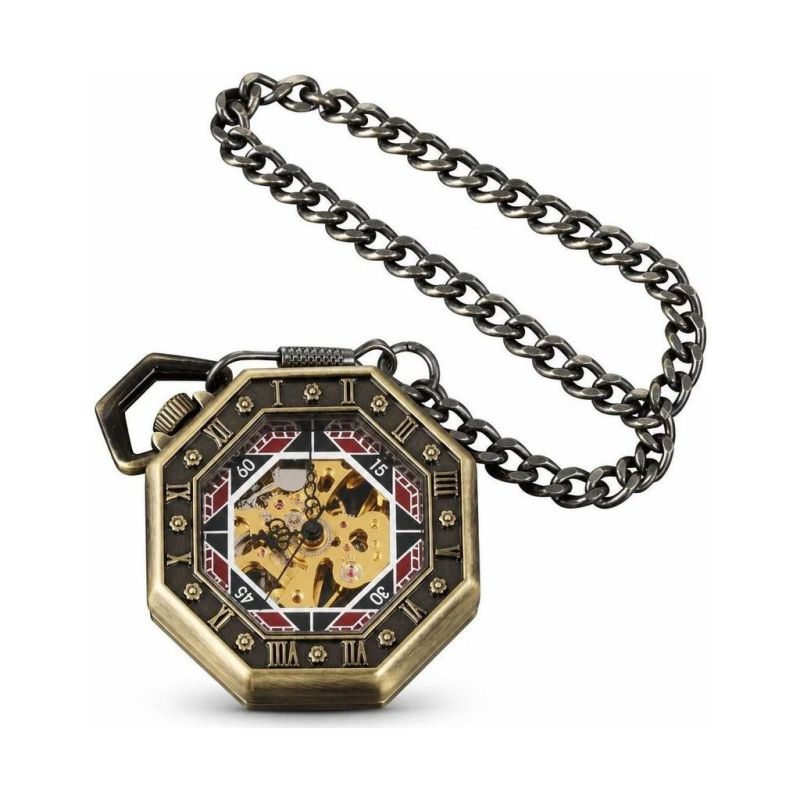 Orologio da taschino scheletrato ottagonale