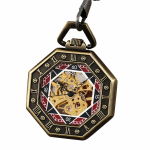 Orologio da taschino scheletrato ottagonale
