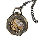 Orologio da taschino scheletrato ottagonale