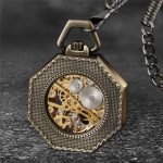 Orologio da taschino scheletrato ottagonale