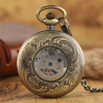 Orologio da taschino scheletrato vintage con uccelli