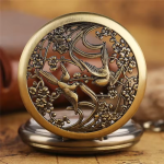 Orologio da taschino scheletrato vintage con uccelli
