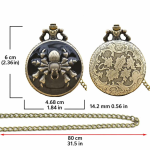 Orologio da taschino steampunk a ragno color bronzo