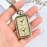 Orologio da taschino steampunk al quarzo a doppio quadrante
