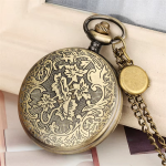 Orologio da taschino steampunk al quarzo con catena