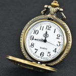 Orologio da taschino steampunk al quarzo con cavalli