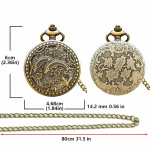 Orologio da taschino steampunk al quarzo con delfini