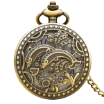 Orologio da taschino steampunk al quarzo con delfini
