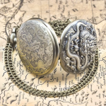 Orologio da taschino steampunk al quarzo con drago