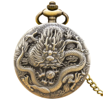 Orologio da taschino steampunk al quarzo con drago