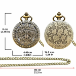 Orologio da taschino steampunk al quarzo con farfalla