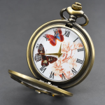 Orologio da taschino steampunk al quarzo con retro inciso
