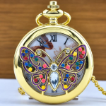 Orologio da taschino steampunk al quarzo con retro inciso