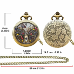 Orologio da taschino steampunk al quarzo con retro inciso