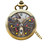 Orologio da taschino steampunk al quarzo con retro inciso — Bronzo