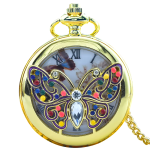 Orologio da taschino steampunk al quarzo con retro inciso — Dorato