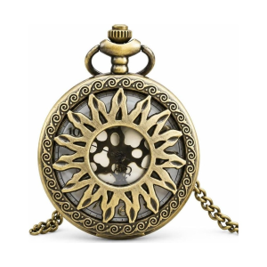 Orologio da taschino steampunk al quarzo in ottone