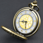 Orologio da taschino steampunk al quarzo in ottone