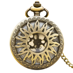 Orologio da taschino steampunk al quarzo in ottone