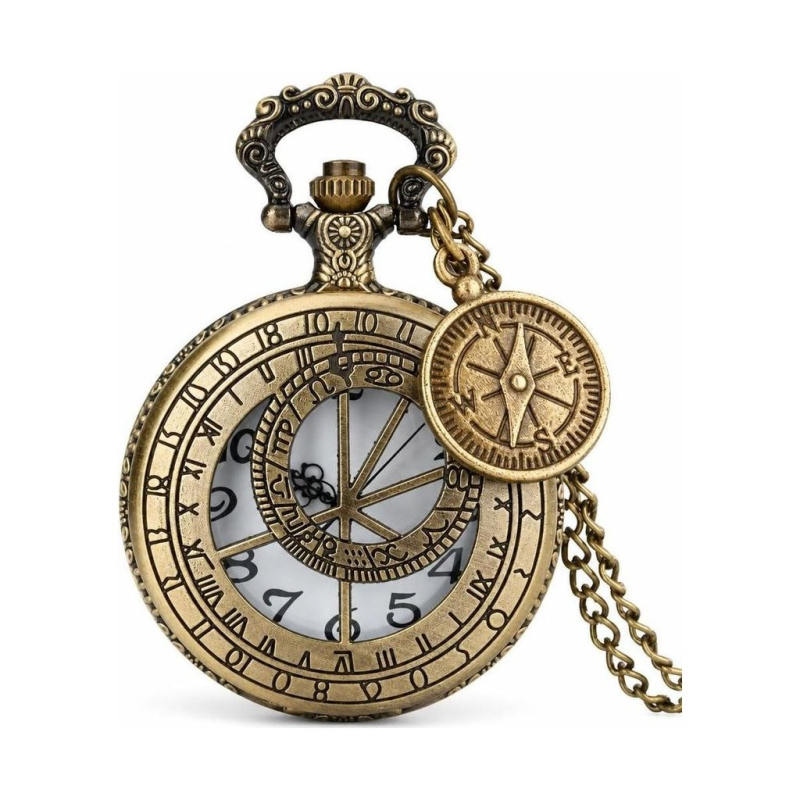 Orologio da taschino steampunk al quarzo traforato