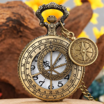 Orologio da taschino steampunk al quarzo traforato