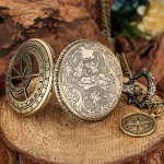 Orologio da taschino steampunk al quarzo traforato