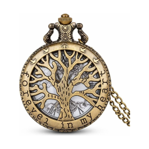 Orologio da taschino steampunk con albero della vita