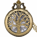Orologio da taschino steampunk con albero della vita