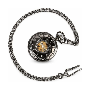 Orologio da taschino steampunk con apertura a cuore